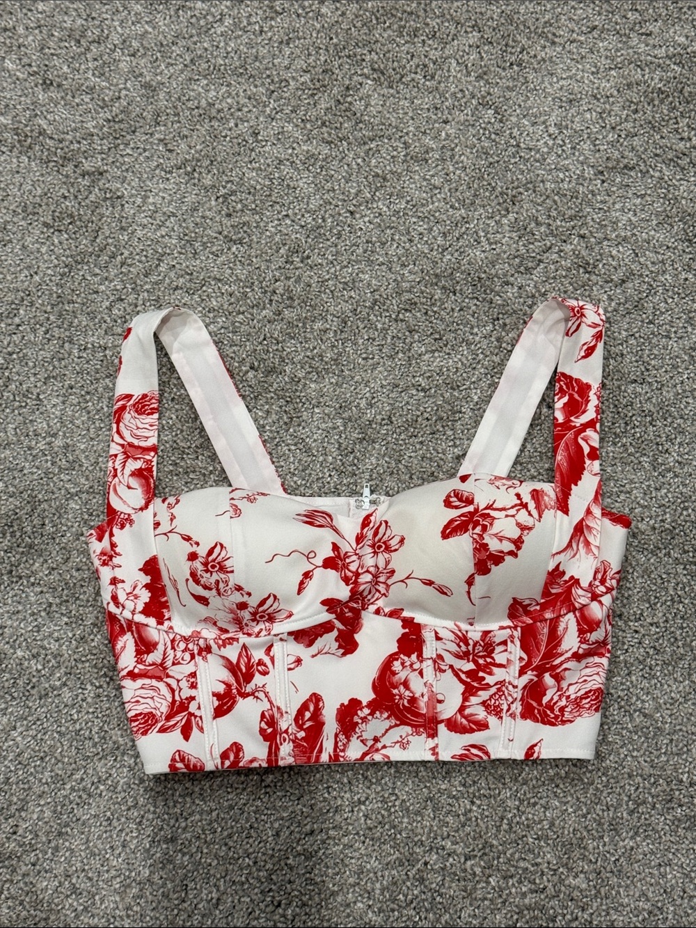 Red/White Bustier Crop Top